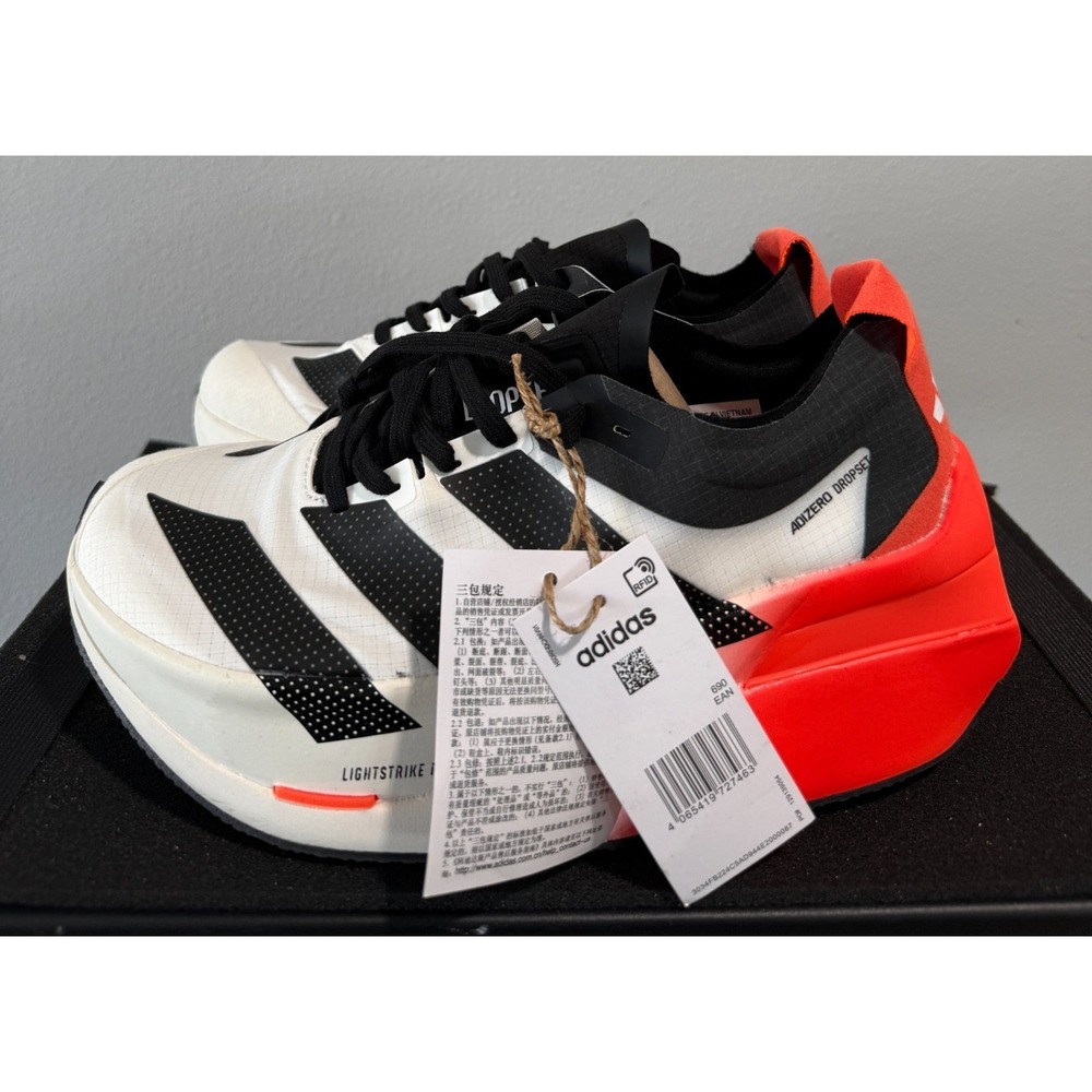 Adidas Adizero Dropset Elite Cloud White Solar Red LA6218 Mens Running Shoes 7